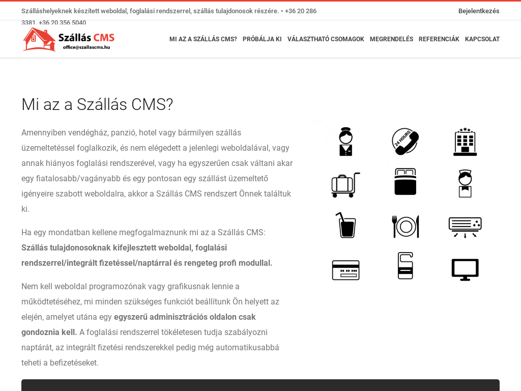 Szállás CMS