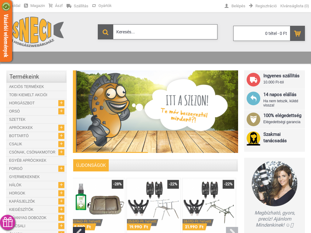Sneci.hu horgász webshop